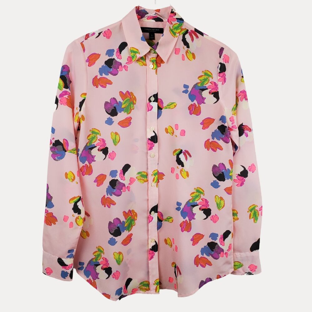 Banana Republic Dillon-Fit Long-Sleeve Floral Blouse - Picture 6 of 6
